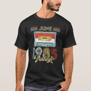Vintage Cassettebandje op de verjaardag van juni 1 T-shirt