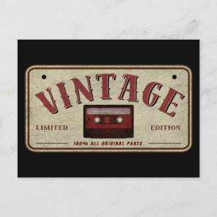 Vintage Cassettereband Gelimiteerde Editie Muziek Briefkaart