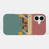 Vintage Cassetterecorder iPhone 16 Hoesje (Achterkant horizontaal)