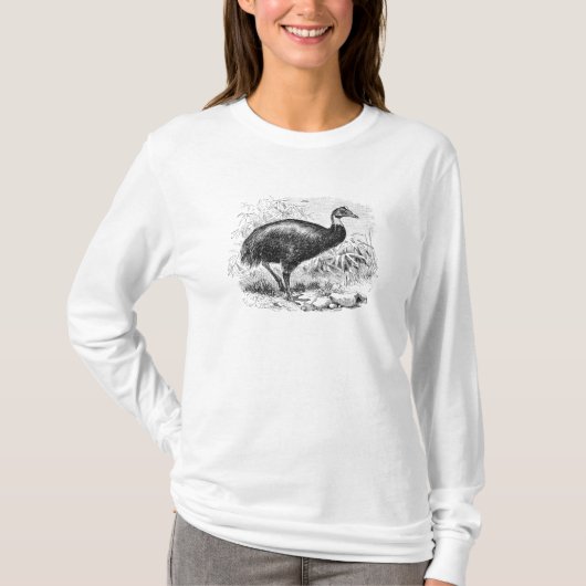 Vintage Cassowary Giant Australian Bird Sjabloon T-shirt (Voorkant)