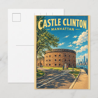Vintage Castle Clinton New York Travel gifts Briefkaart