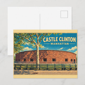 Vintage Castle Clinton New York Travel gifts Briefkaart