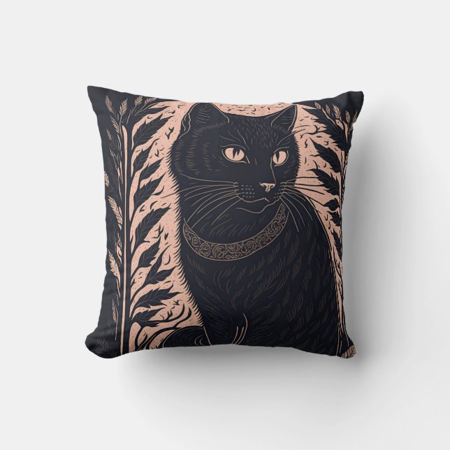 vintage cat 8 kussen (Voorkant)