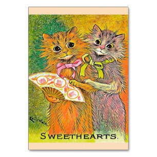 Vintage Cat Art Picture  Cute Cat Design Kaart