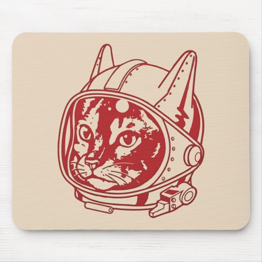 Vintage cat astronaut     muismat (Voorkant)