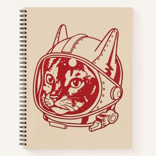 Vintage cat astronaut     notitieboek (Voorkant)