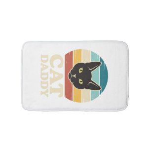 Vintage Cat Daddy Zwarte Kat Retro Zonsondergang S Badmat