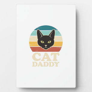 Vintage Cat Daddy Zwarte Kat Retro Zonsondergang S Fotoplaat