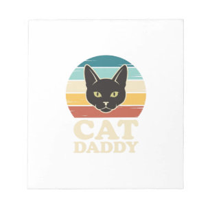 Vintage Cat Daddy Zwarte Kat Retro Zonsondergang S Notitieblok