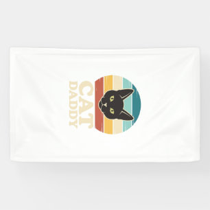 Vintage Cat Daddy Zwarte Kat Retro Zonsondergang S Spandoek