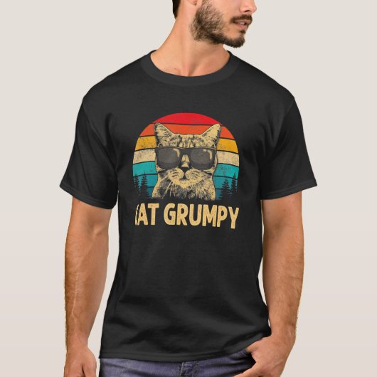 Vintage Cat Grumpy Cat Cat Dad T-shirt (Voorkant)