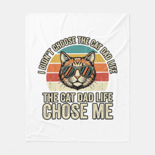 Vintage Cat Papa Leven Kies Mij T-Shirt Ontwerp_1 Fleece Deken