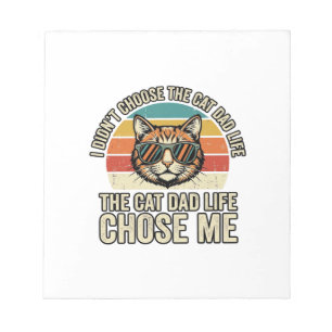 Vintage Cat Papa Leven Kies Mij T-Shirt Ontwerp_1 Notitieblok