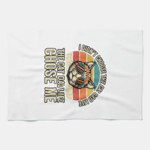 Vintage Cat Papa Leven Kies Mij T-Shirt Ontwerp_1 Theedoek