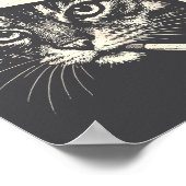 Vintage Cat Smoking Cigarette Christmas Cat Santa  Poster (Hoek)