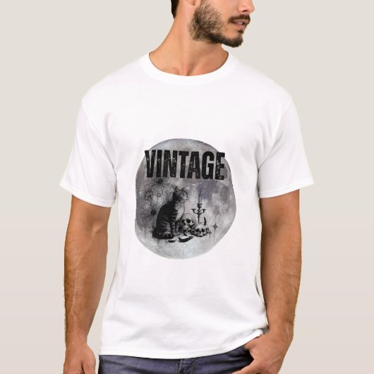  Vintage Cat T-shirt (Voorkant)