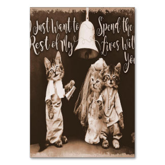 Vintage Cat Wedding |Cute Cat Design Kaart
