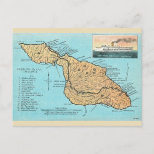 Vintage Catalina-eiland Briefkaart