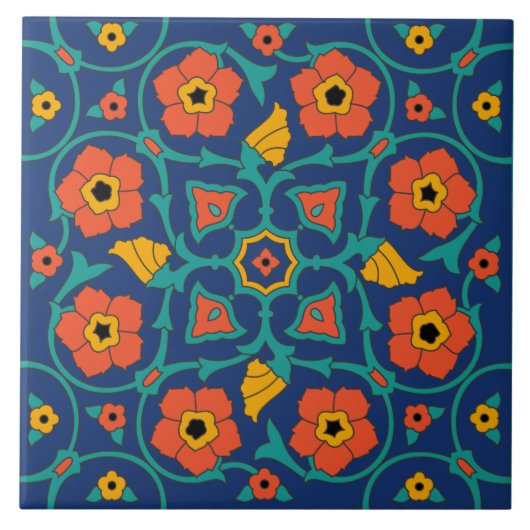 Vintage Catalina Island Tile Design Tegeltje (Voorkant)