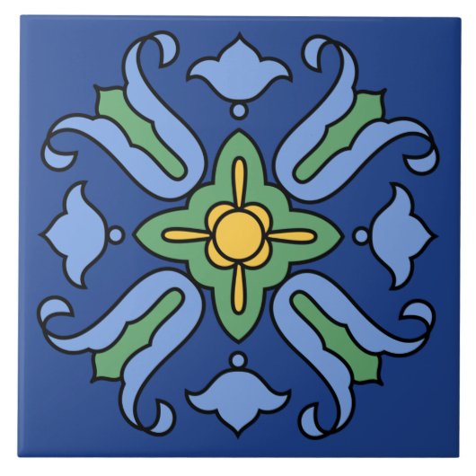 Vintage Catalina Island Tile Design Tegeltje (Voorkant)