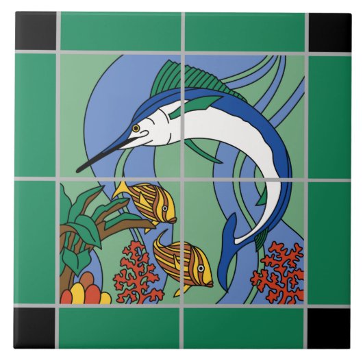 Vintage Catalina Marlin Tile Tegeltje (Voorkant)