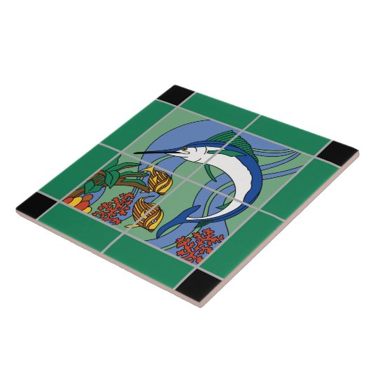 Vintage Catalina Marlin Tile Tegeltje (Zijkant)