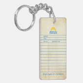 Vintage Catalog Card Sleutelhanger (Voorkant Links)