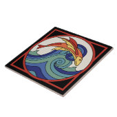 Vintage Catalonië vliegende visstapel Tegeltje (Zijkant)