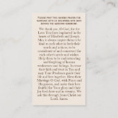 Vintage Catholic Personalized Wedding Prayer Card Contactkaartje (Achterkant)