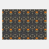 Vintage Cats Art Deco Halloween Inpakpapier Vel (Voorkant)
