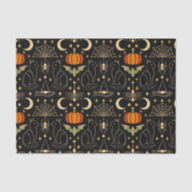 Vintage Cats Art Deco Halloween 