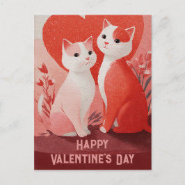 Vintage Cats in Heart Scene Valentine’s Day Briefkaart