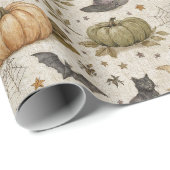 Vintage Cats Pumpkins Halloween Cadeaupapier (Rol Hoek)