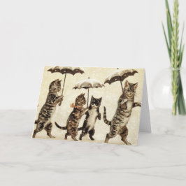 Vintage Cats Walking in the Snow. Kaart