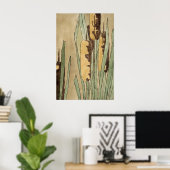 Vintage Cattail Botanische Print Aardetinten (Thuiskantoor)