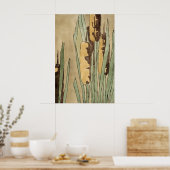 Vintage Cattail Botanische Print Aardetinten (Keuken)