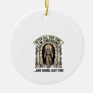 Vintage Cave Humor Graveren Grafisch T-shirtontwer Keramisch Ornament
