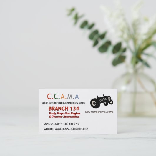 Vintage CCAMA-Visitekaartjes Visitekaartje (Staand voorkant)