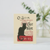 Vintage Ce Soir Le Chat Noir Poster Briefkaart (Staand voorkant)