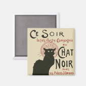 Vintage Ce Soir Le Chat Noir Poster Magneet (Voorkant / Achterkant)