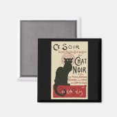 Vintage Ce Soir Le Chat Noir Poster Magneet (Voorkant / Achterkant)