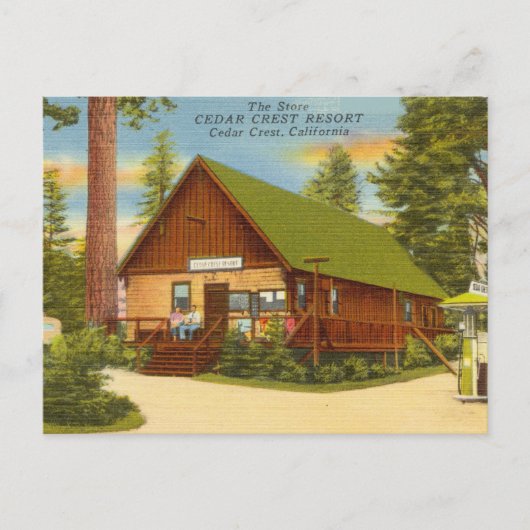 Vintage Cedar Crest, Californië Briefkaart (Voorkant)