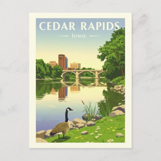 Vintage Cedar Rapids Iowa Briefkaart (Voorkant)