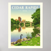 Vintage Cedar Rapids Iowa Poster (Voorkant)