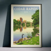 Vintage Cedar Rapids Iowa Poster
