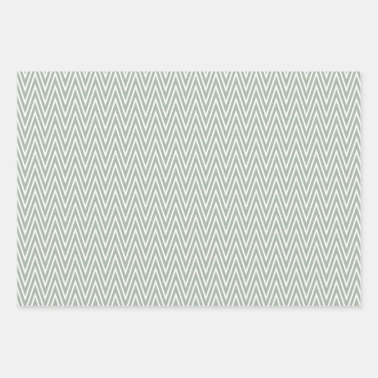 Vintage Celadon Green Zigzag Inpakpapier Vel (Voorkant 2)