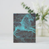 Vintage Celesstial Blue Lion Briefkaart (Staand voorkant)