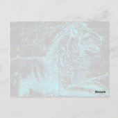 Vintage Celesstial Blue Lion Briefkaart (Achterkant)