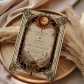 Vintage Celestial Art Nouveau Wedding Kaart