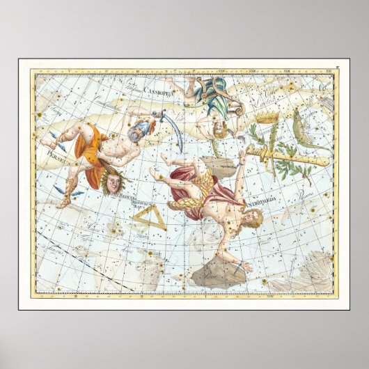 Vintage Celestial Atlas Constellations Poster (Voorkant)